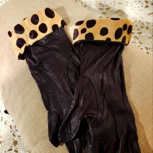 Kay Fuchs brand leather gloves, brown, Size 7
